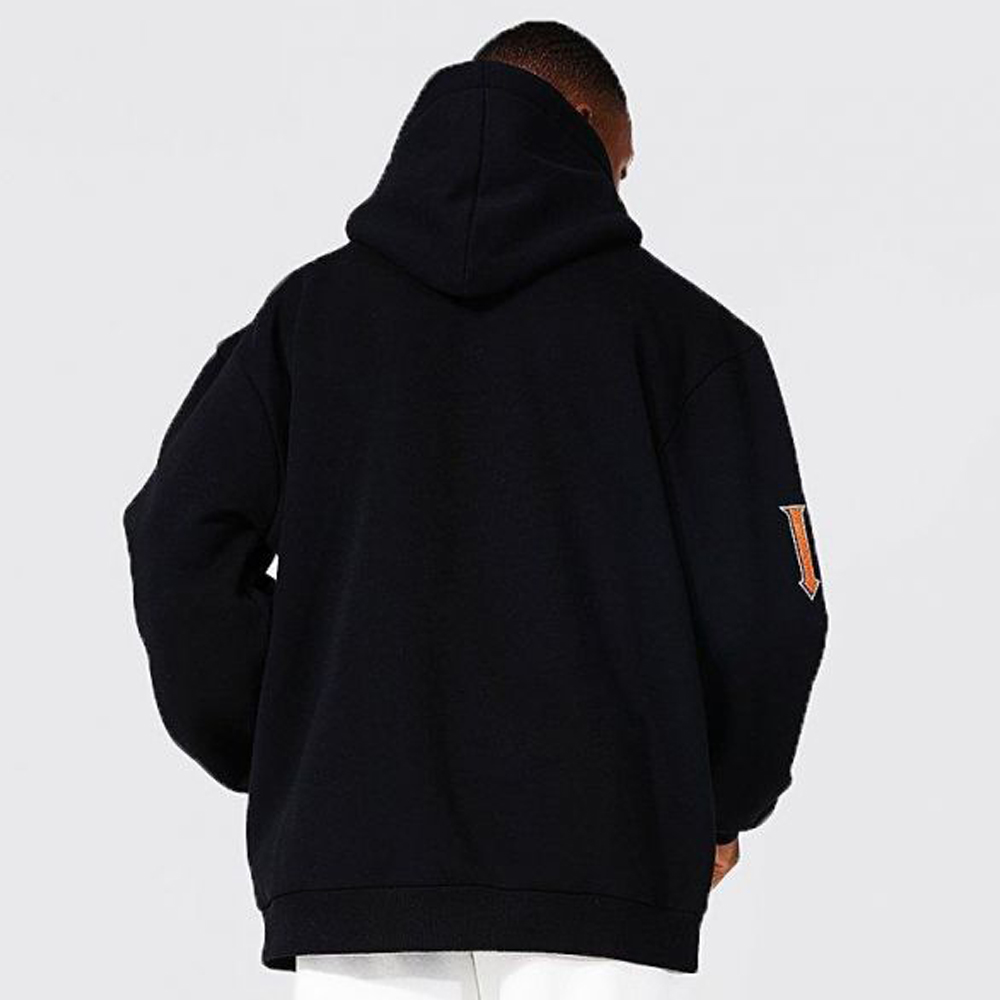 Oversized Homme Applique Varsity Hoodie - Black - Image 3