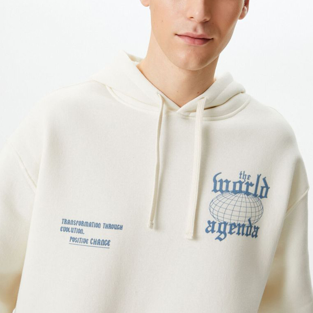 Oversize Sweatshirt Hooded With Printed Slogan On The Back - Image 2