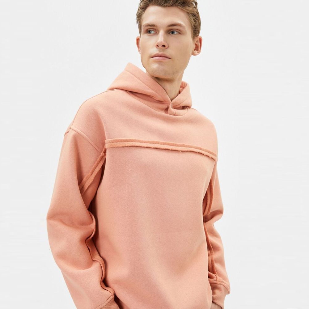 Oversize Hooded Sweatshirt With Stitching Detail Long Sleeve - Image 2