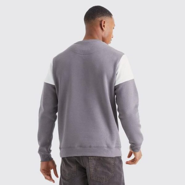 Slim Color Block Sweatshirt - Charcoal - Image 3