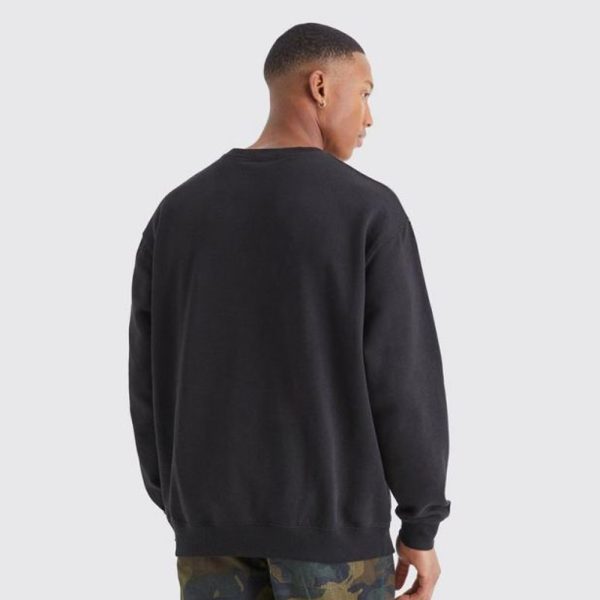 Oversized Worldwide Puff Print Sweatshirt - Black - Image 3